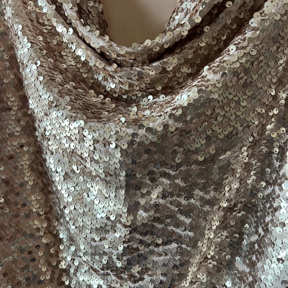 Calvin Klein Sequin Cowl Neck Top - Picture 3 of 4